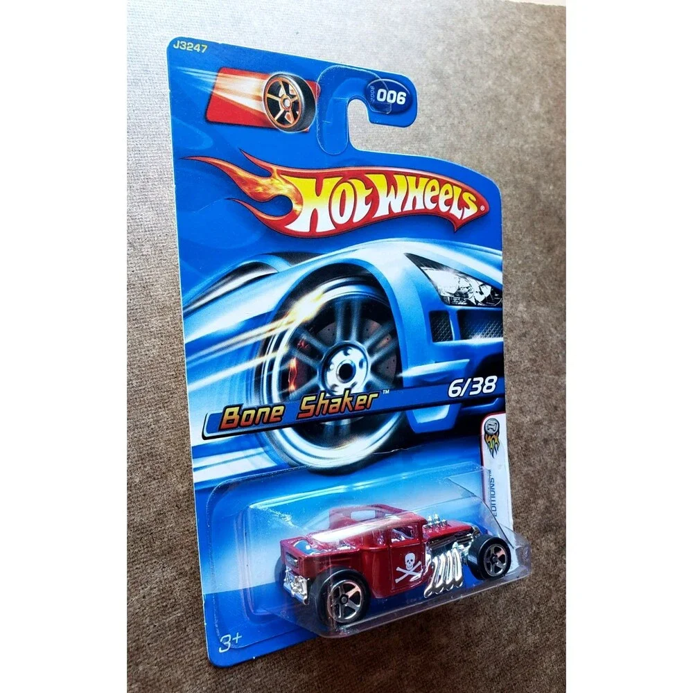Hot Wheels BONE SHAKER Dark Red 6/38 2006 FIRST EDITIONS #6/223 Chrome 5 SP 1:64